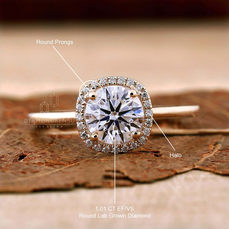 Halo ring showcasing a handmade jewellery design, crafted with care in the UK.