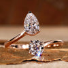 Toi et moi engagement ring with an elegant open gap bypass setting for timeless charm.