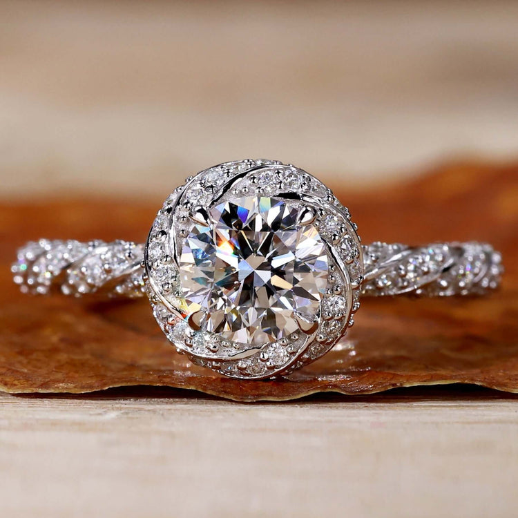 Elegant halo diamond ring showcasing exquisite craftsmanship.