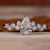 Pear Shaped Engagement Ring featuring a lab grown pear diamond with a zig zag pave setting for timeless elegance.