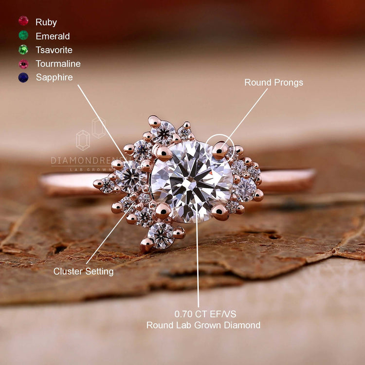 Round diamond ring with flawless craftsmanship and style.
