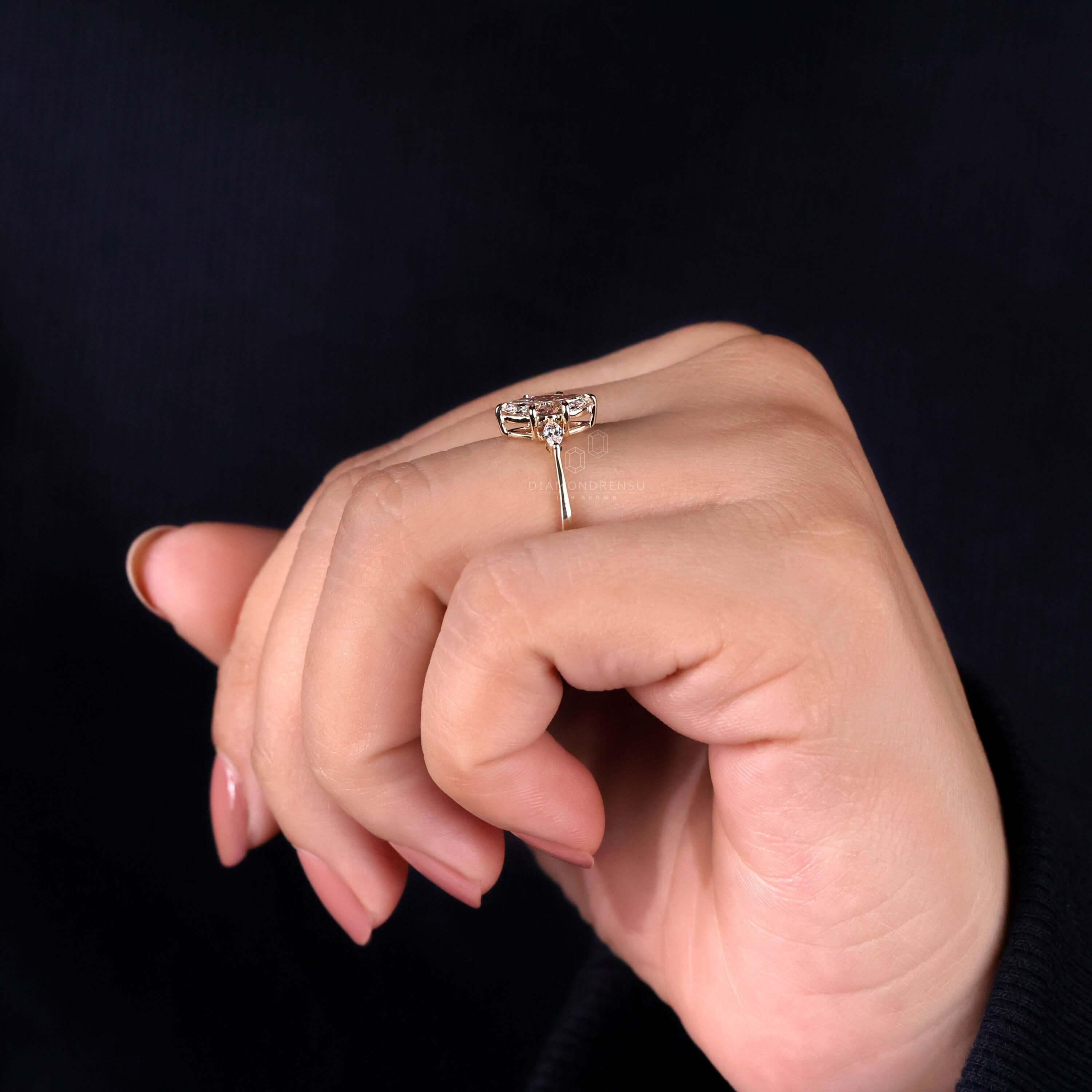 Marquise diamond in a unique design for a standout engagement piece.