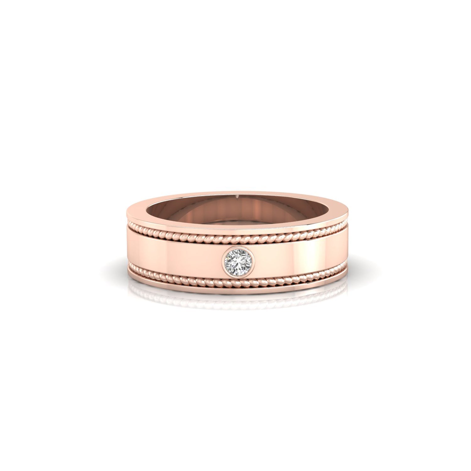 Diamondresnu UK men wedding band with rope detailing.
