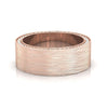 Sleek brushed finish wedding band with modern style.