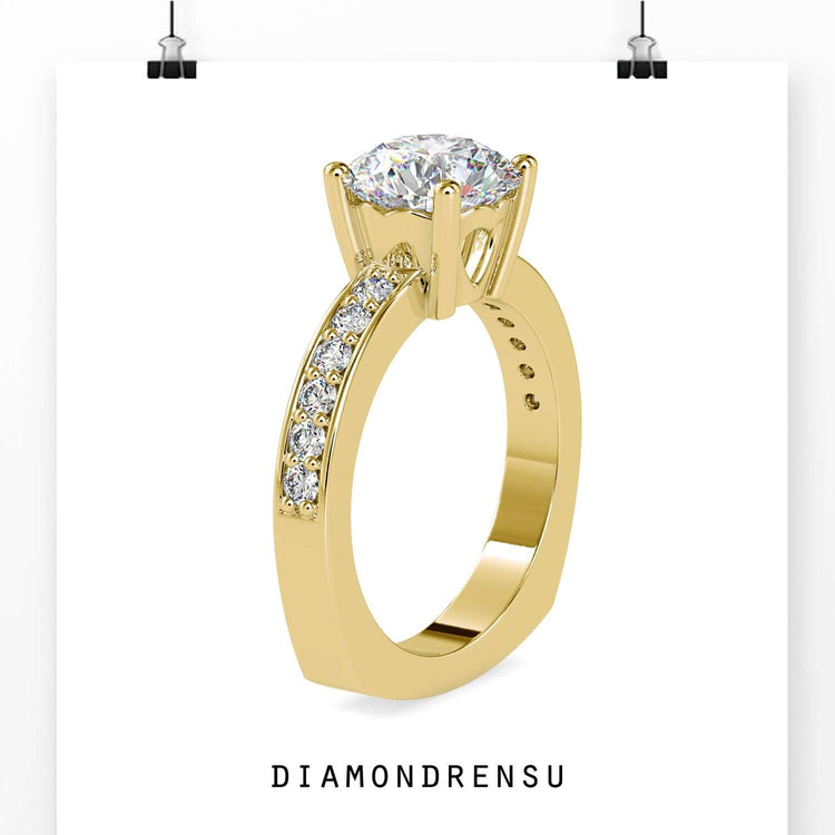 Rose gold diamond ring with a beautiful channel set design.