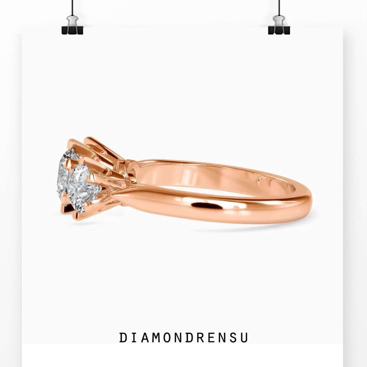 Buy diamond ring with white gold band and 3 stone design.