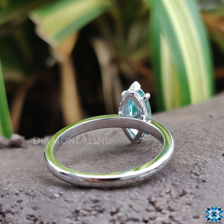 Cyan blue ring with Buy engagement ring