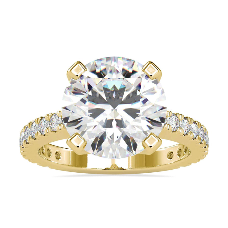 Simple diamond ring with a smooth polished band.