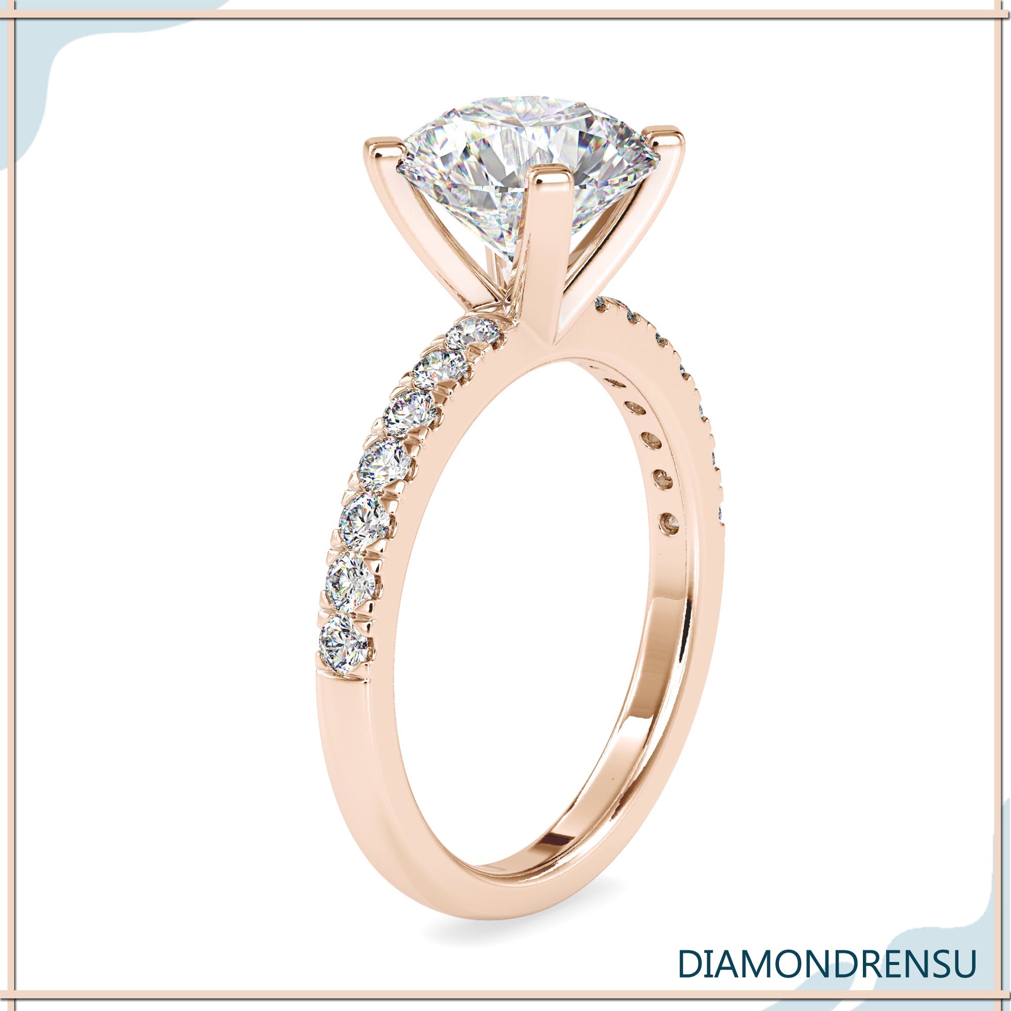 IGI certified round diamond engagement ring UK.