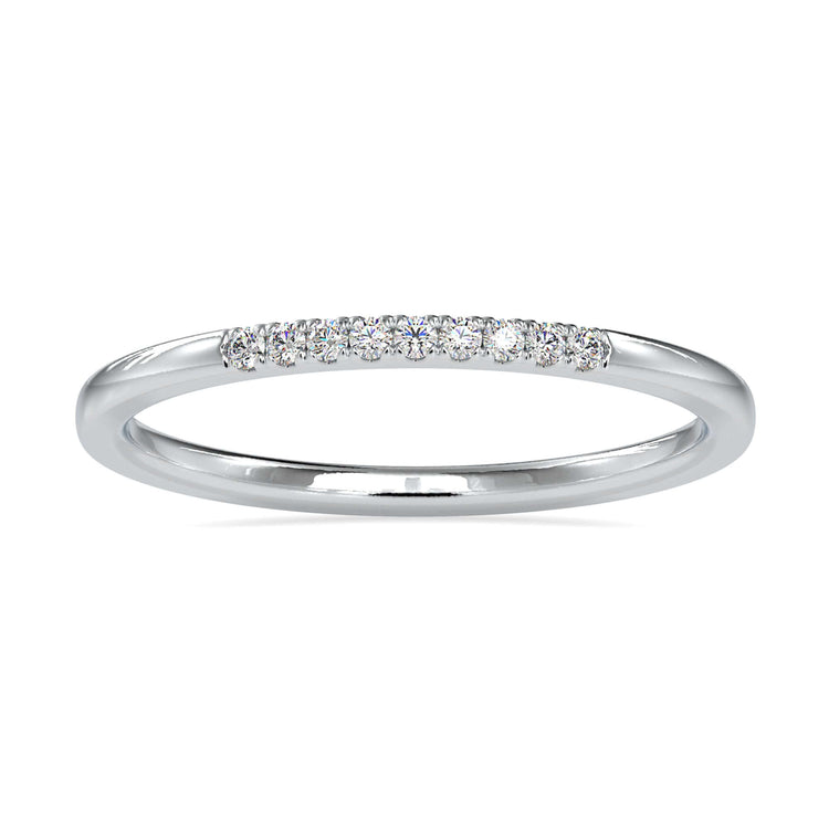 White gold band with lab grown diamonds for stack wear.