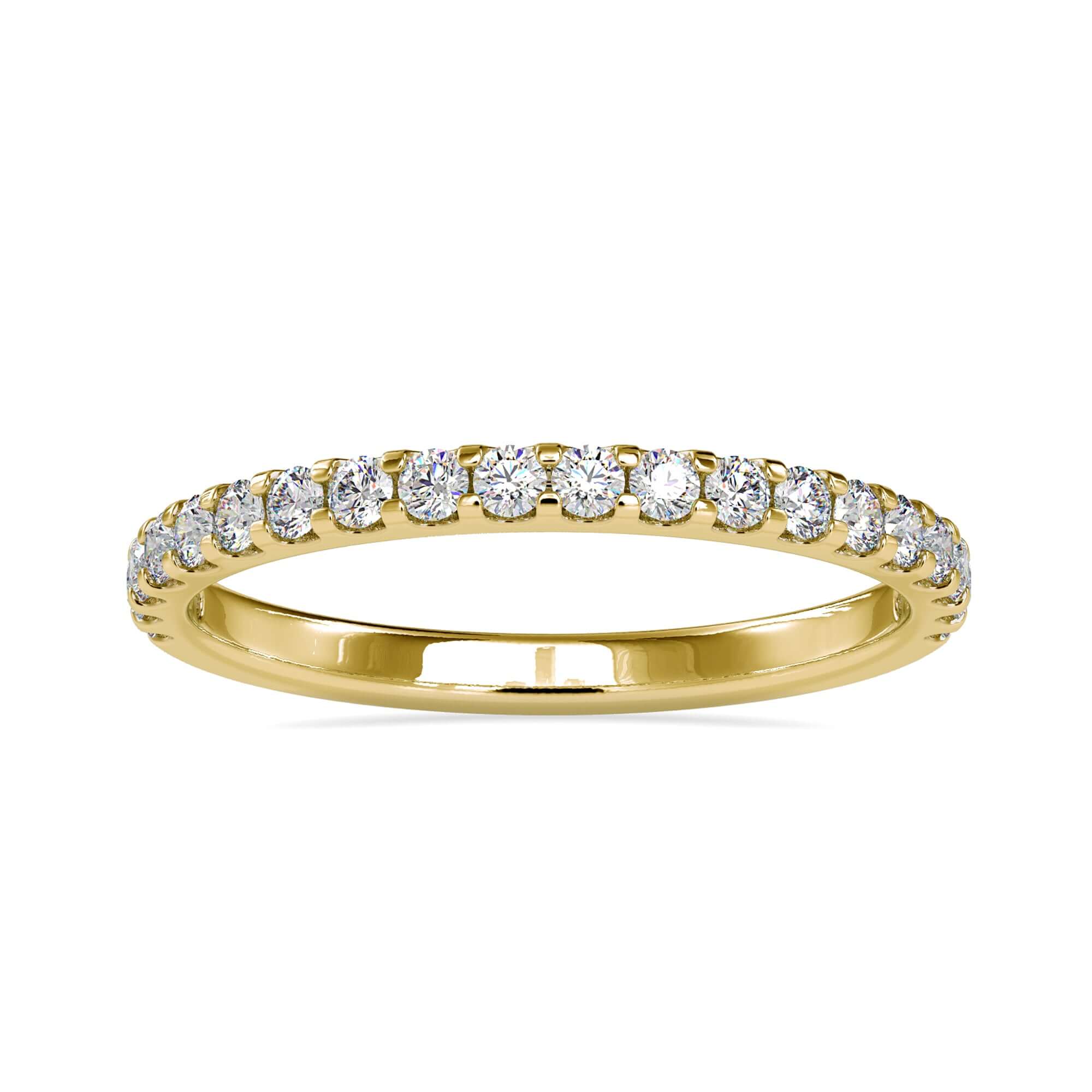 French cut pavé set wedding band in rose gold.