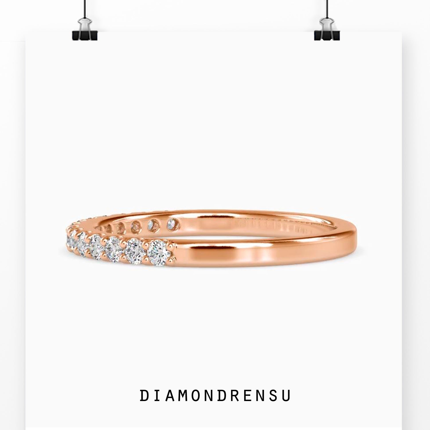 Handmade jewellery band with round cut diamonds.