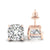 Cushion cut earrings set in classic four prong design.
 Cushion cut earrings set in classic four prong design.