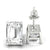 Emerald cut diamond stud earrings with prong setting in white gold.
 Emerald cut diamond stud earrings with prong setting in white gold.