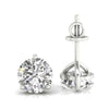 Round cut diamond stud earrings in white gold.