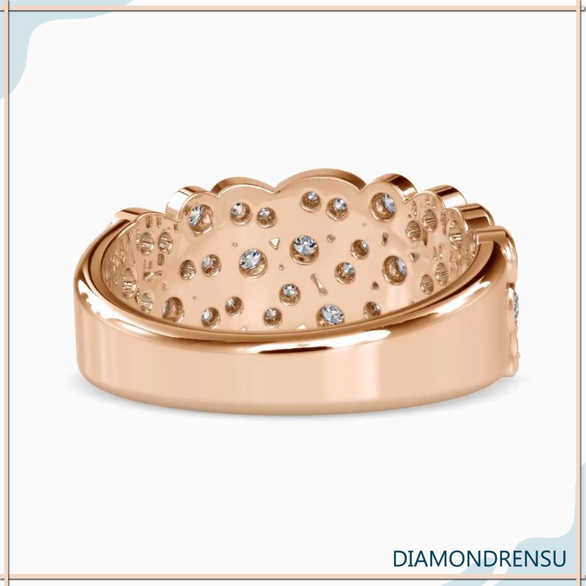 White gold band crafted with lab grown diamonds.
