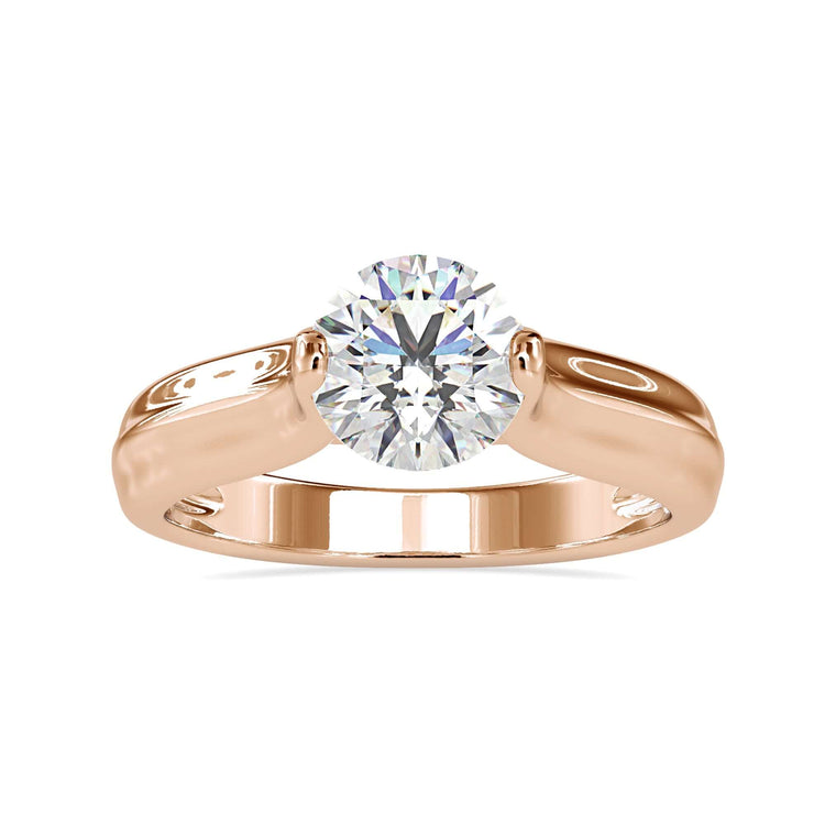 Diamondrensu UK engagement ring with custom tension set.