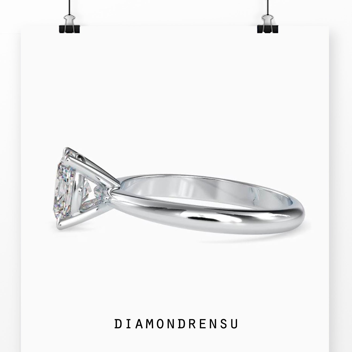Diamondrensu UK ring with oval solitaire setting.