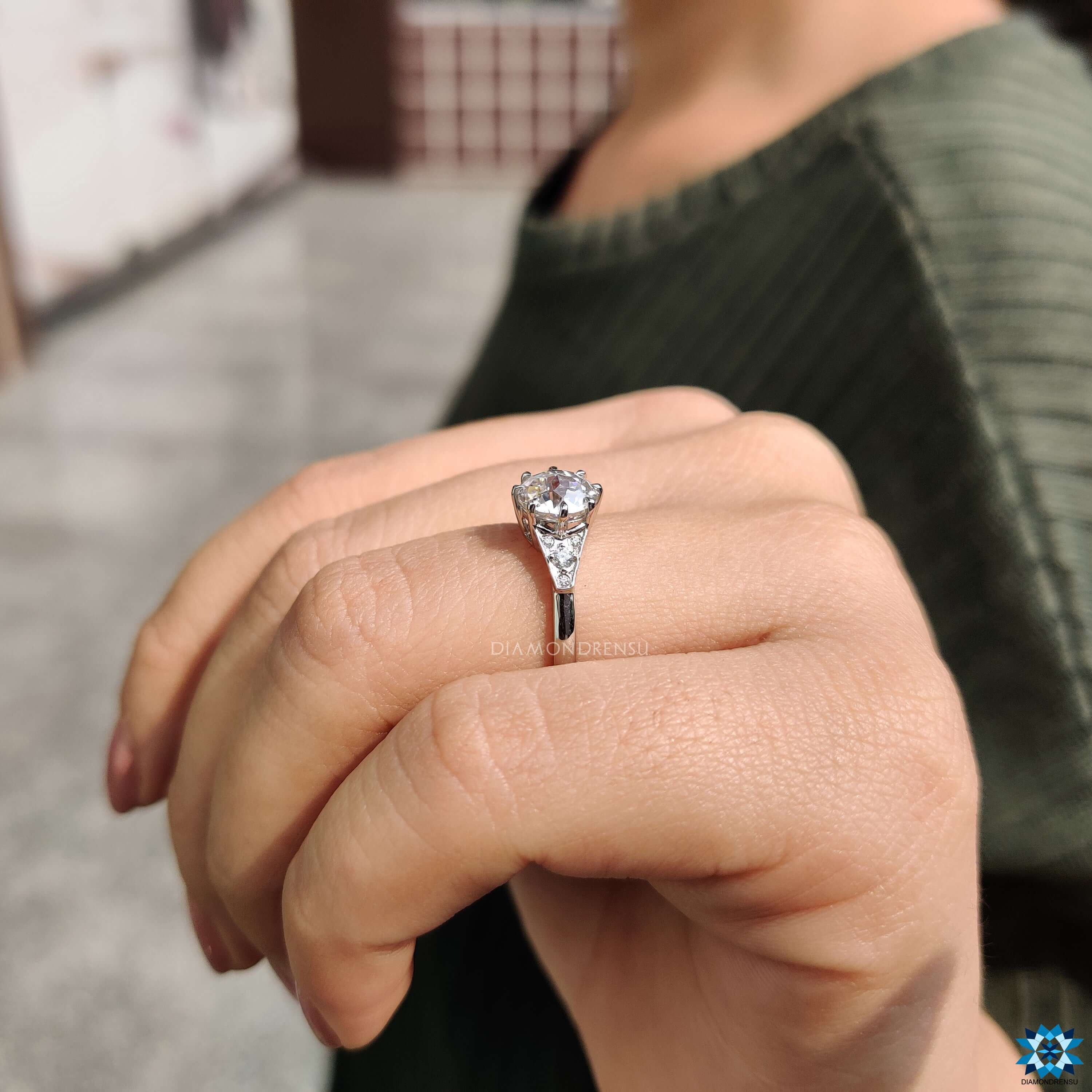 Buy Jubilee cut moissanite ring.