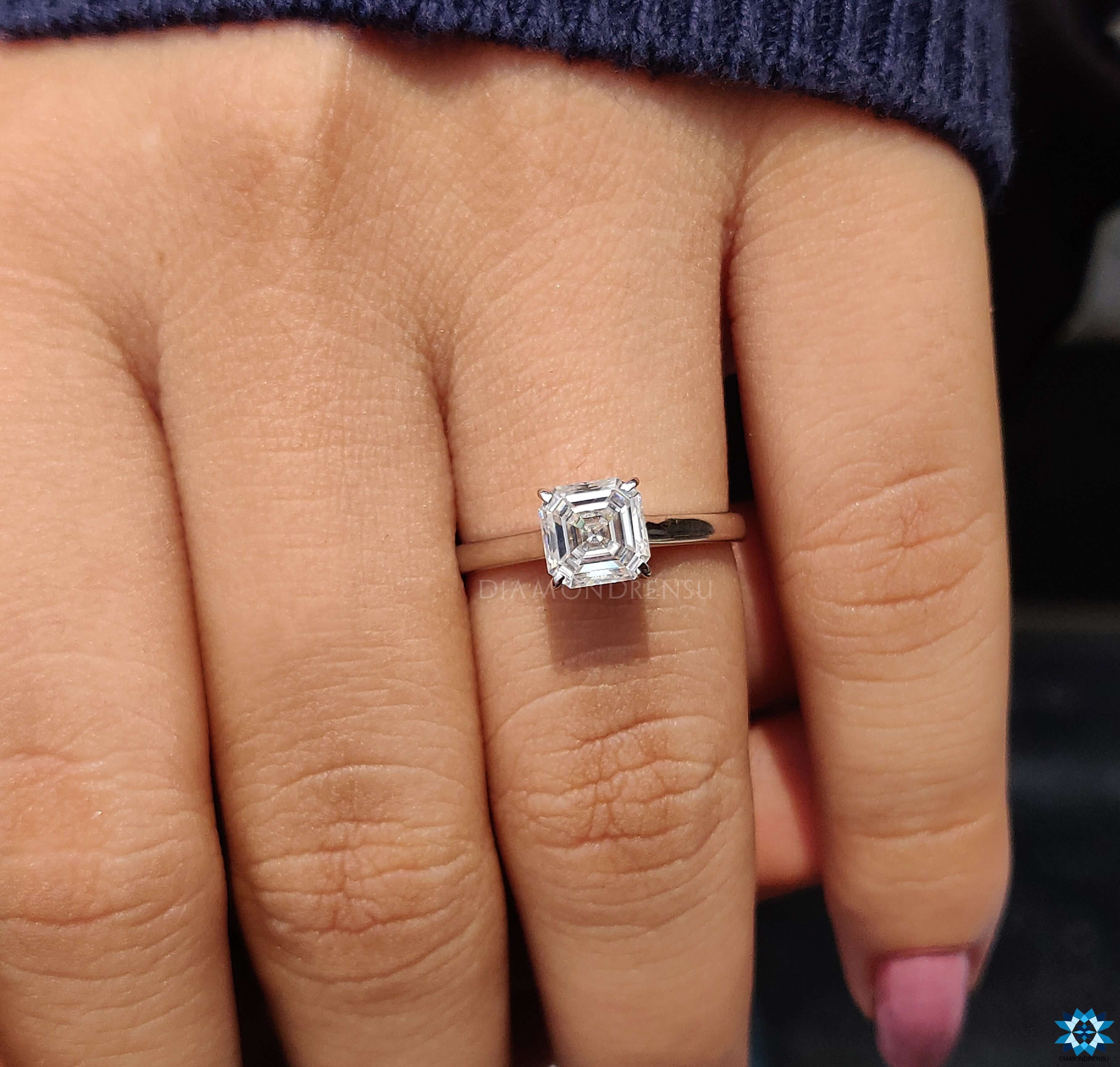 Buy engagement ring handmade jewellery moissanite for engagement