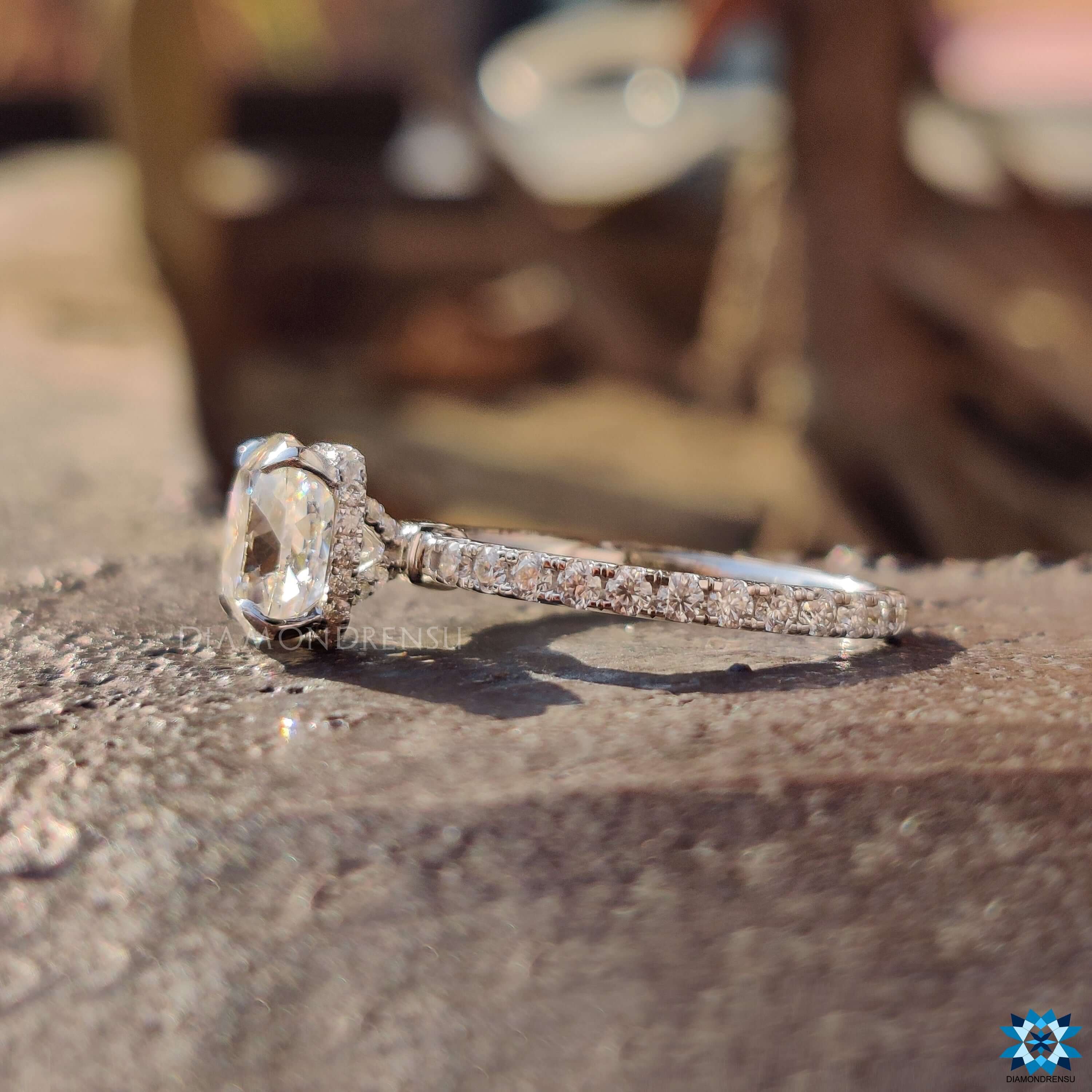 3/4 pave ring in white gold.