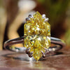 Dutch marquise cut ring with canary yellow moissanite.