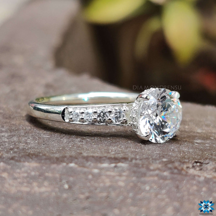 elongated cushion engagement ring, diamondrensu UK ring, handmade ring