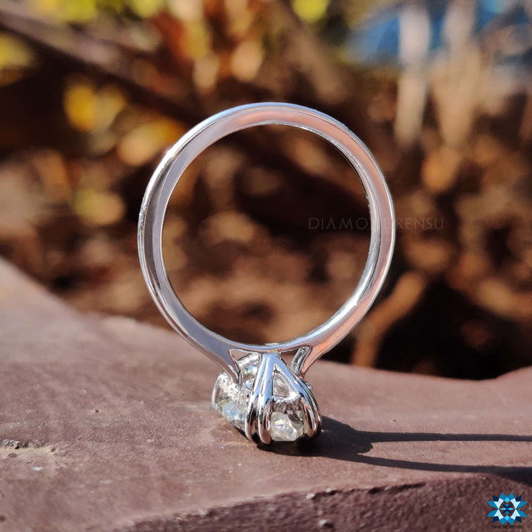 White gold ring with Dutch marquise center stone.