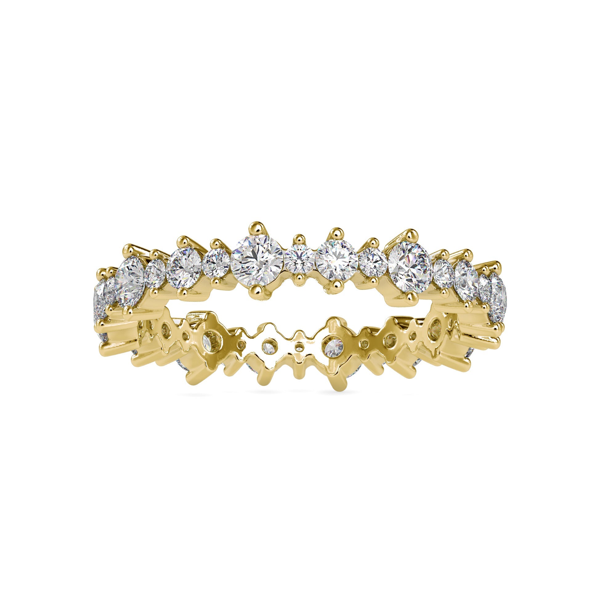 Handmade full eternity band with round lab diamonds.