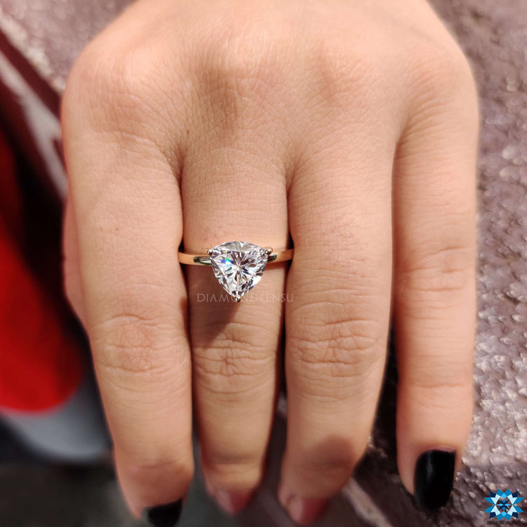 Buy moissanite ring with trillion cut moissanite.