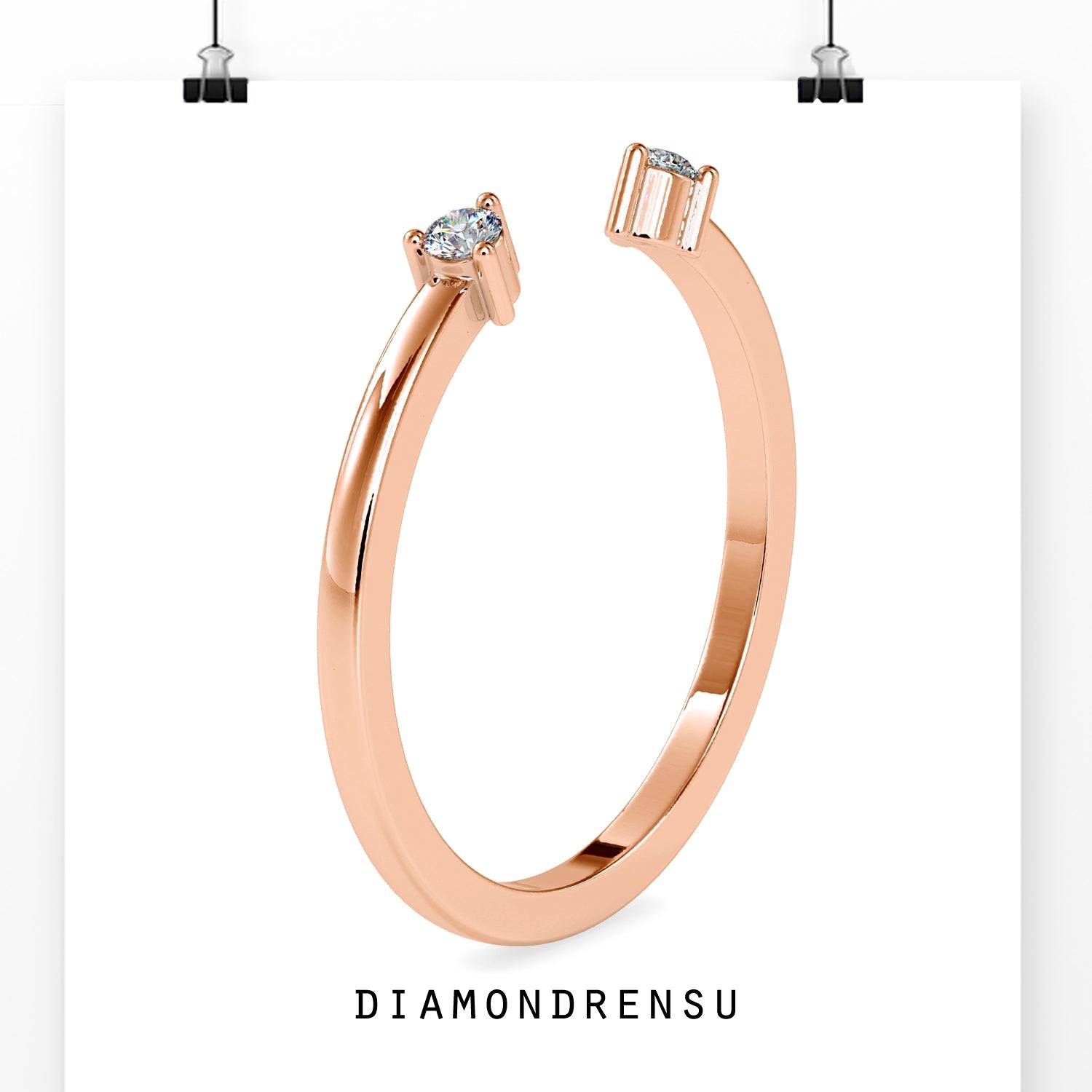 Diamondrensu UK band with lab grown round cut stones.
