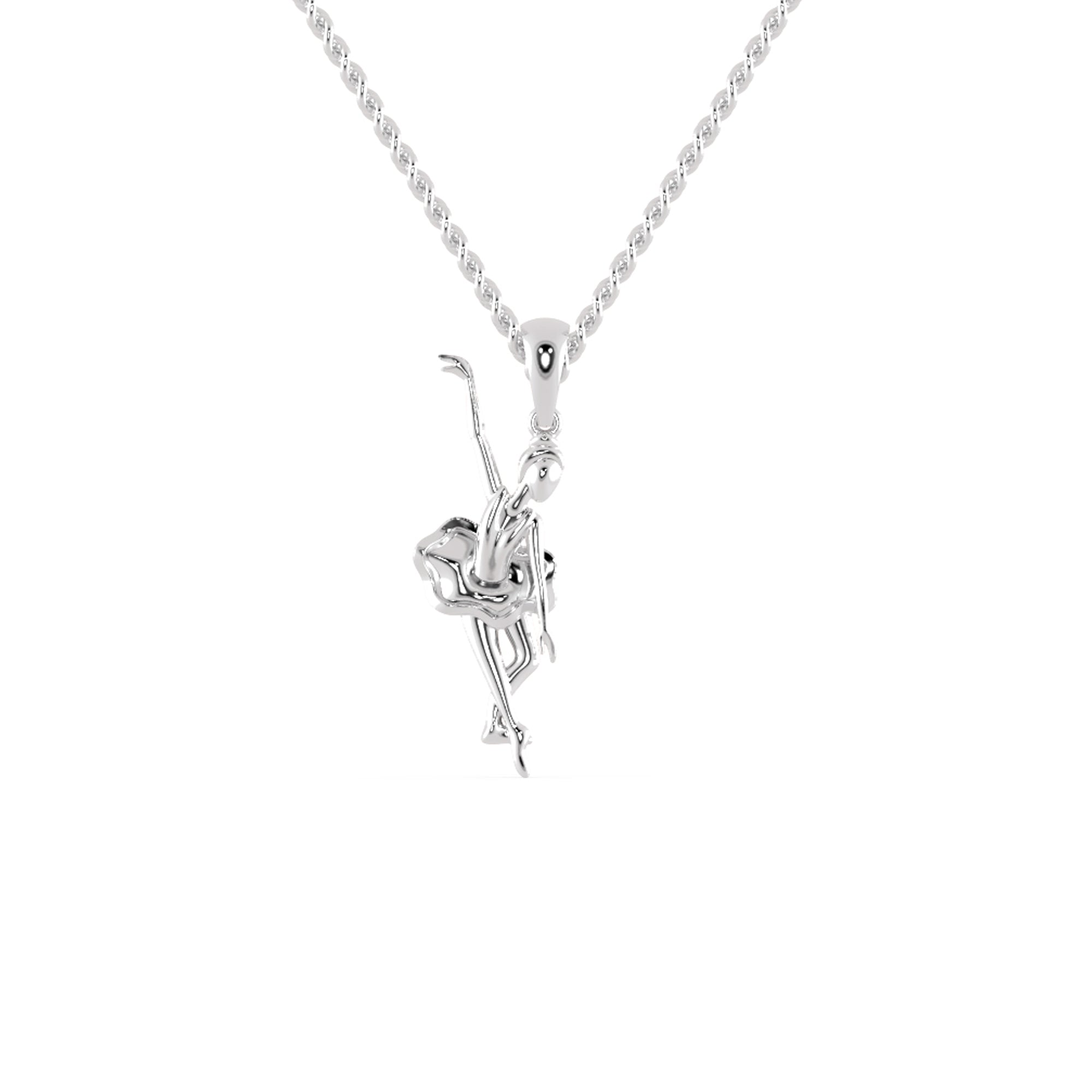 Unique handmade pendant featuring dancing angel figure.