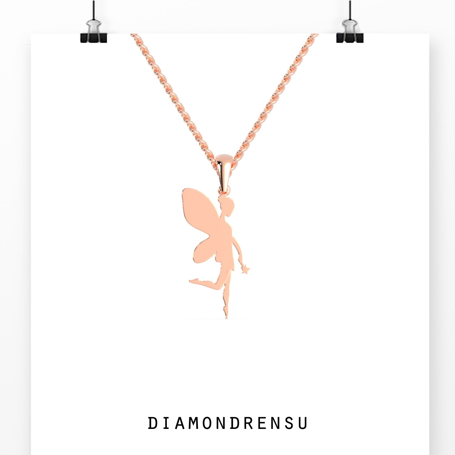Elegant flying pendant with angel wings silhouette.