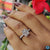 White gold ring with elongated cushion moissanite center.
 White gold ring with elongated cushion moissanite center.