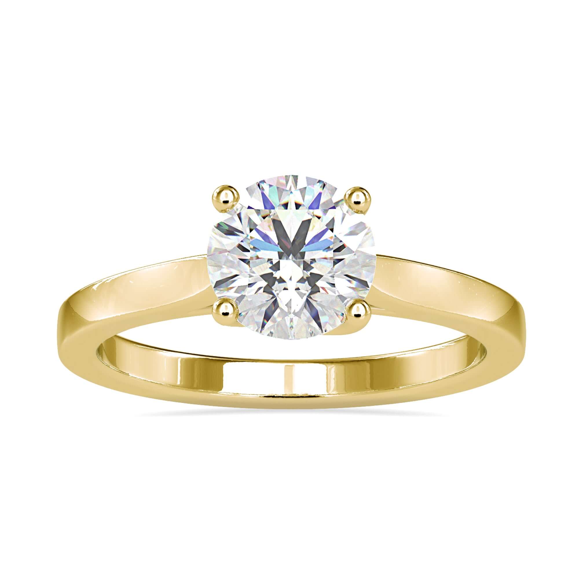 UK engagement ring with handmade round diamond solitaire.