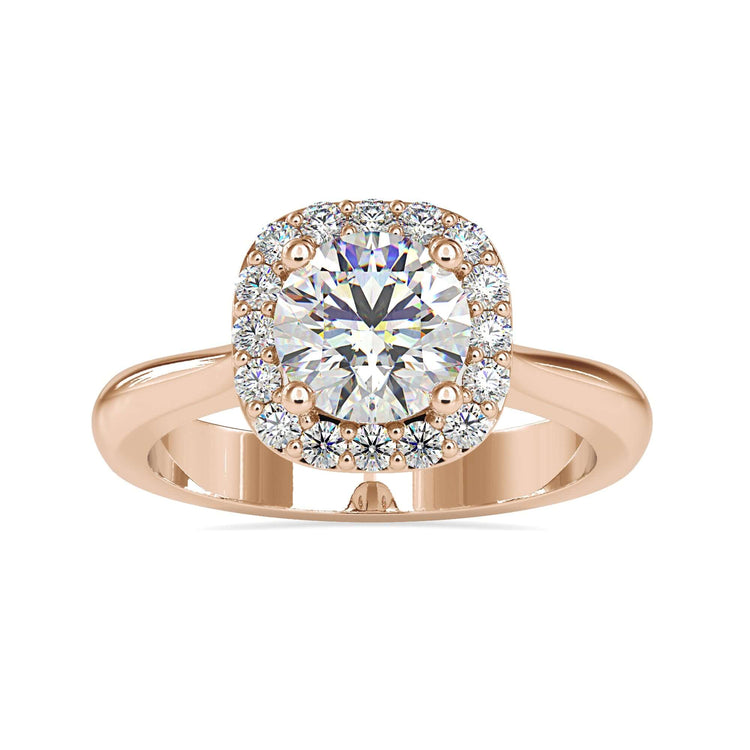 Simple diamond ring with handmade tapered band style.