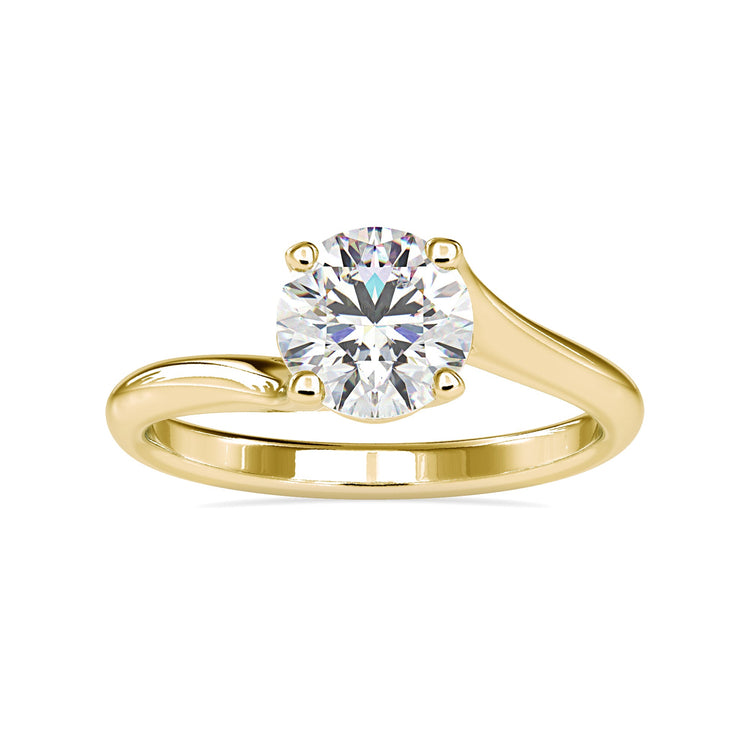 Simple diamond ring with 4 prong solitaire look.