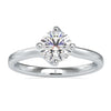 Bypass diamond ring with round solitaire centre stone.