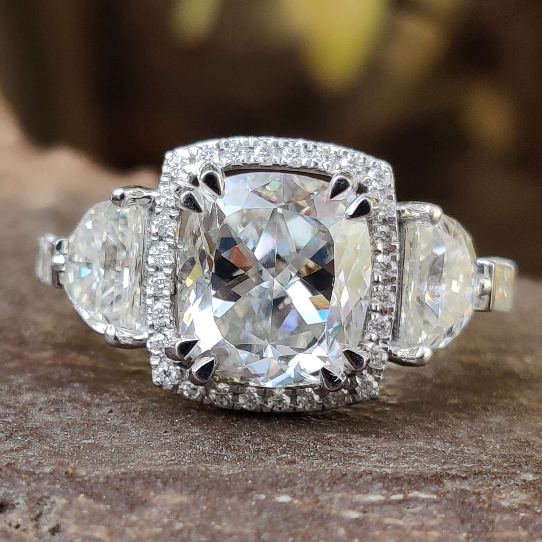 Buy Vintage Engagement Ring Cushion Cut Moissanite