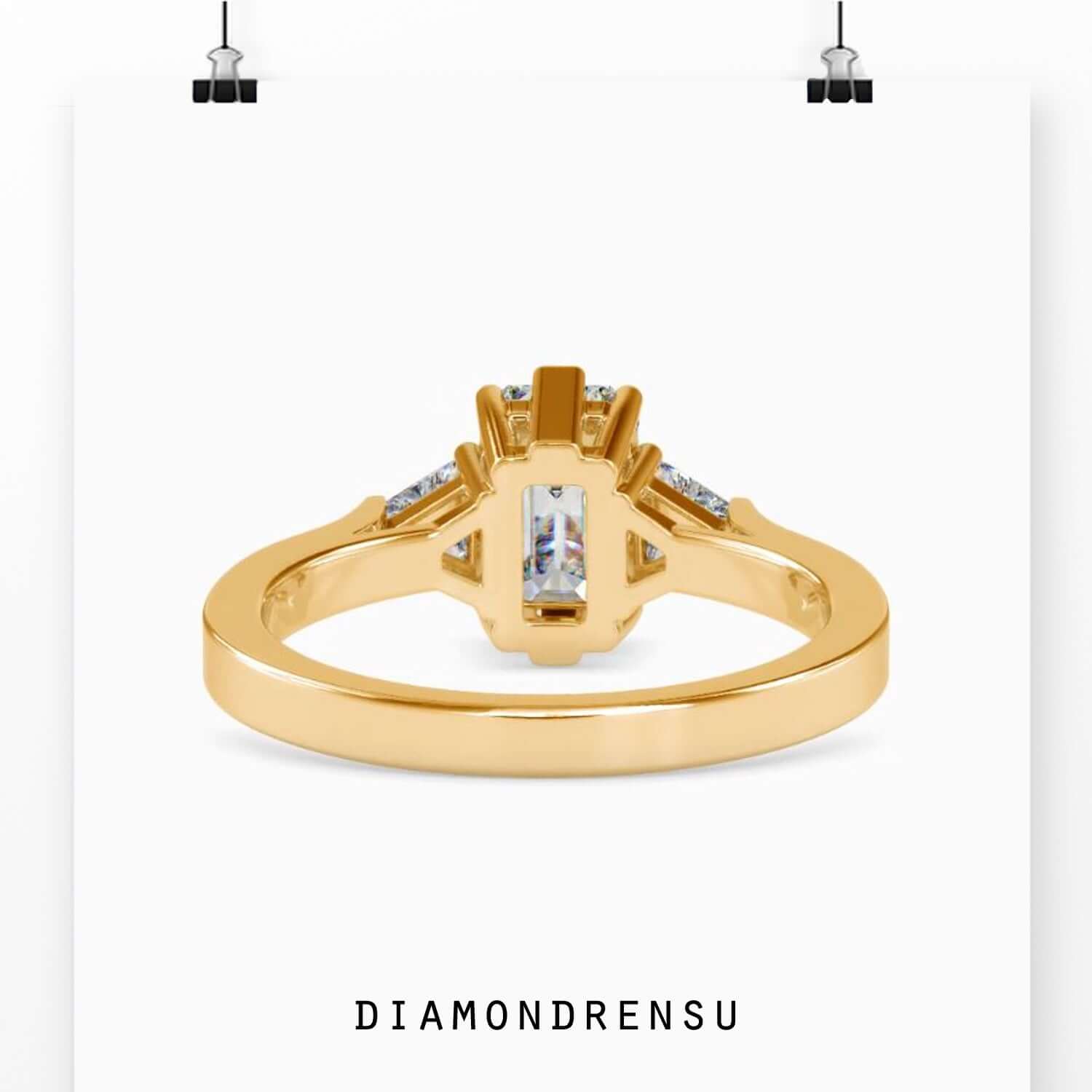 Buy diamond ring in UK with 3 stone design.