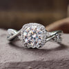 Halo engagement ring round brilliant cut ring