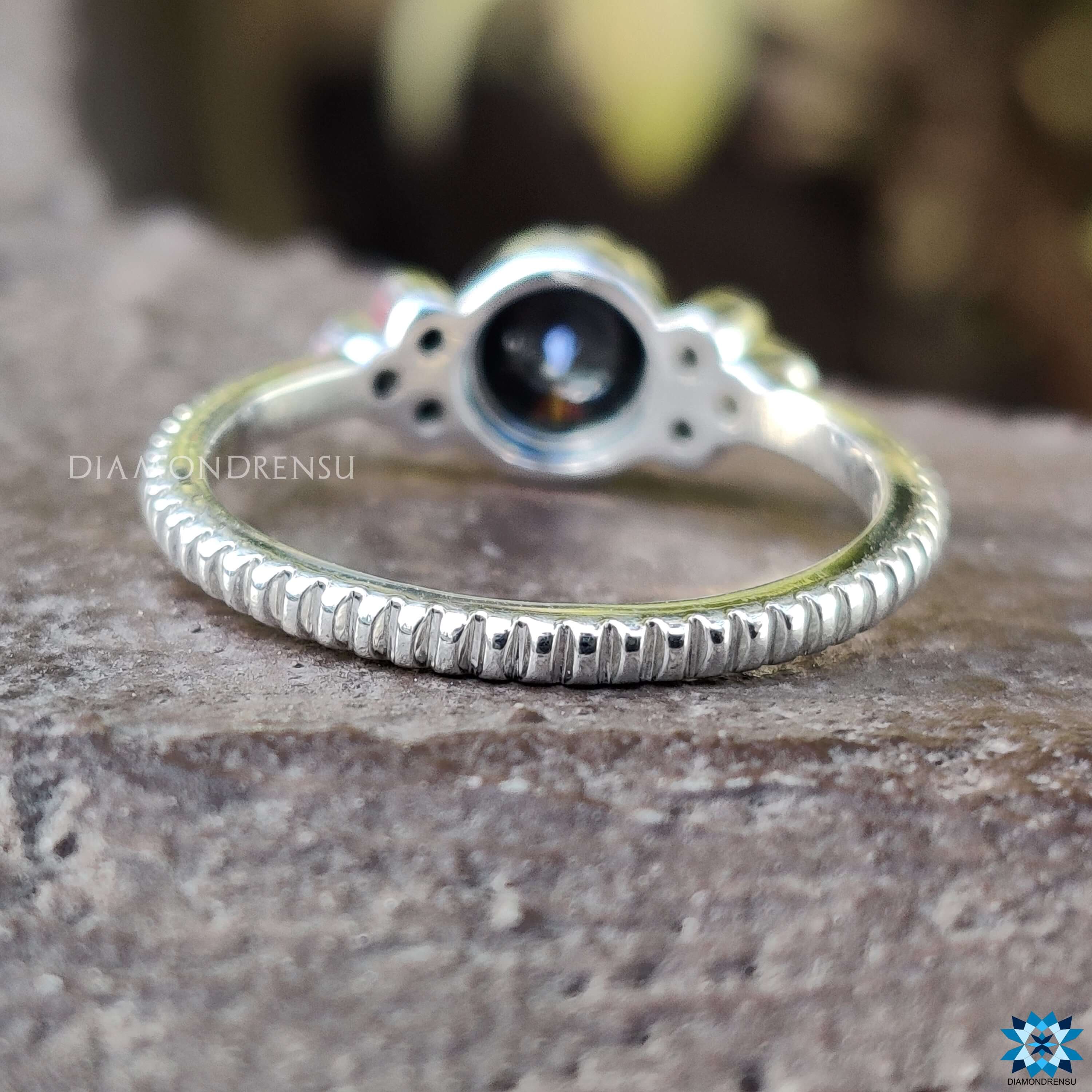 Black Moissanite Ring round brilliant cut moissanite Buy engagement ring moissanite for engagement ring handmade ring