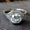 Art Deco engagement ring with intricate detailing, showcasing a stunning vintage design.