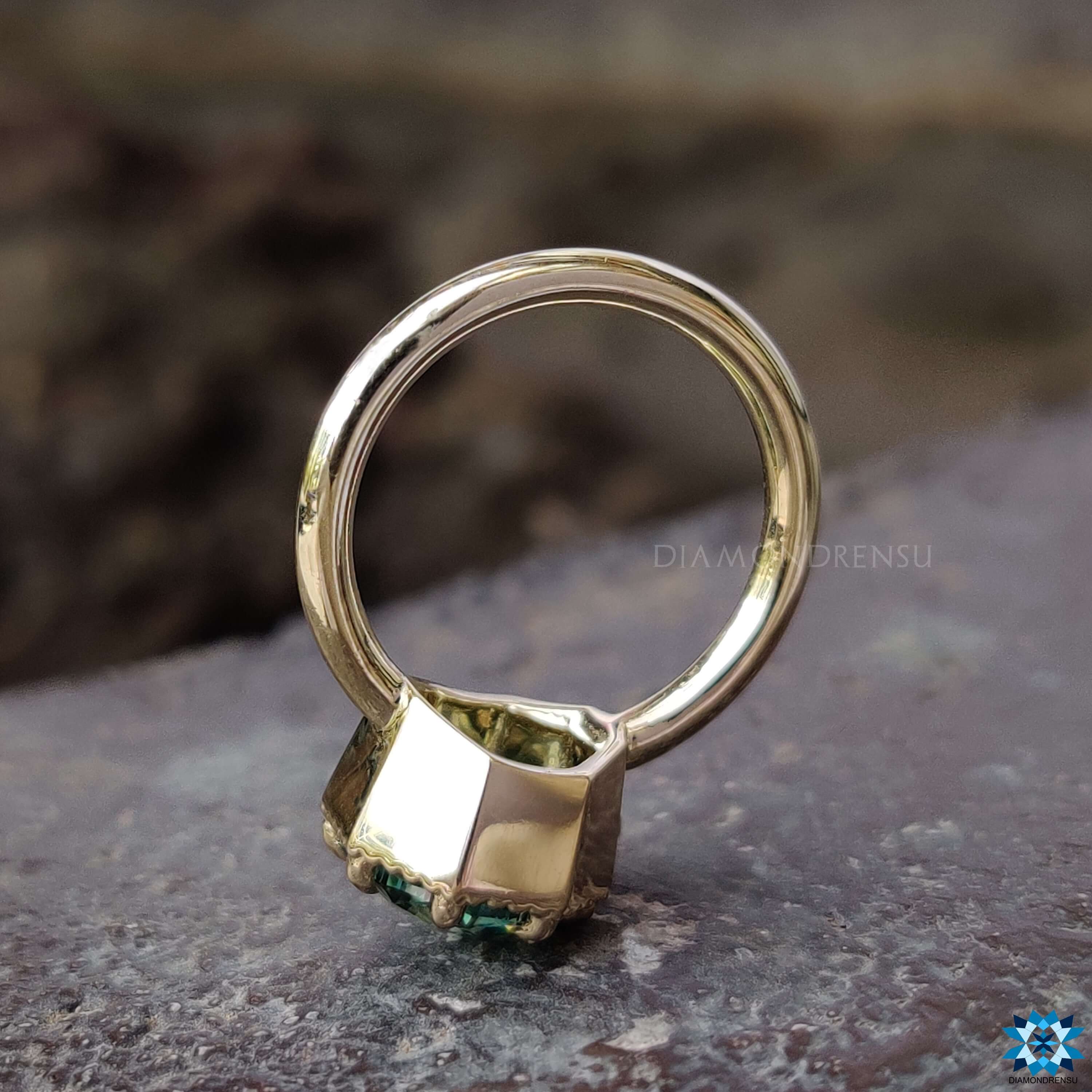 Milgrain setting on unique engagement ring.
