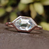 Hexagon engagement ring rose cut engagement ring handmade ring
