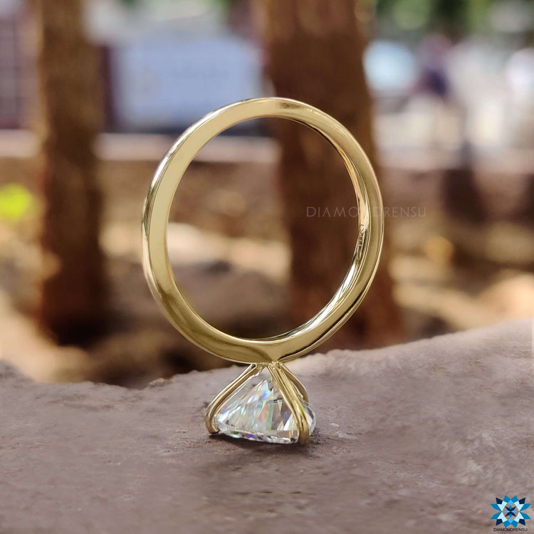 Handmade moissanite ring with prong setting.