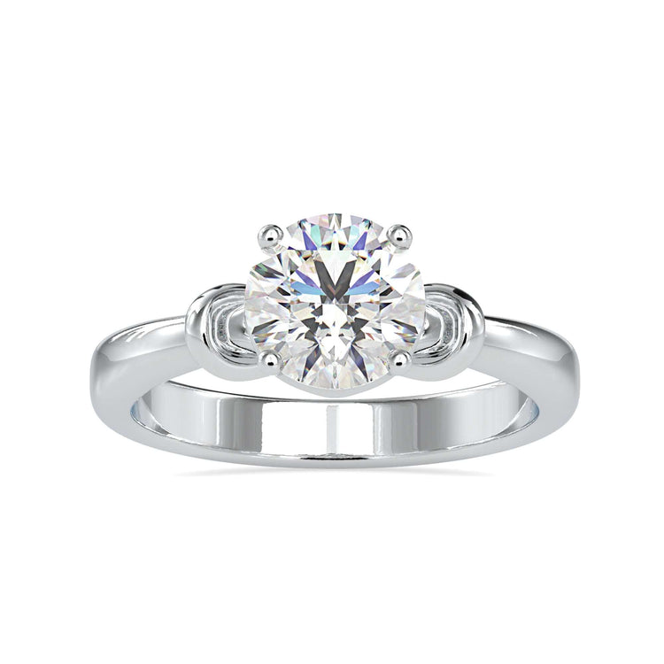 Simple diamond ring with hidden infinity and round cut.