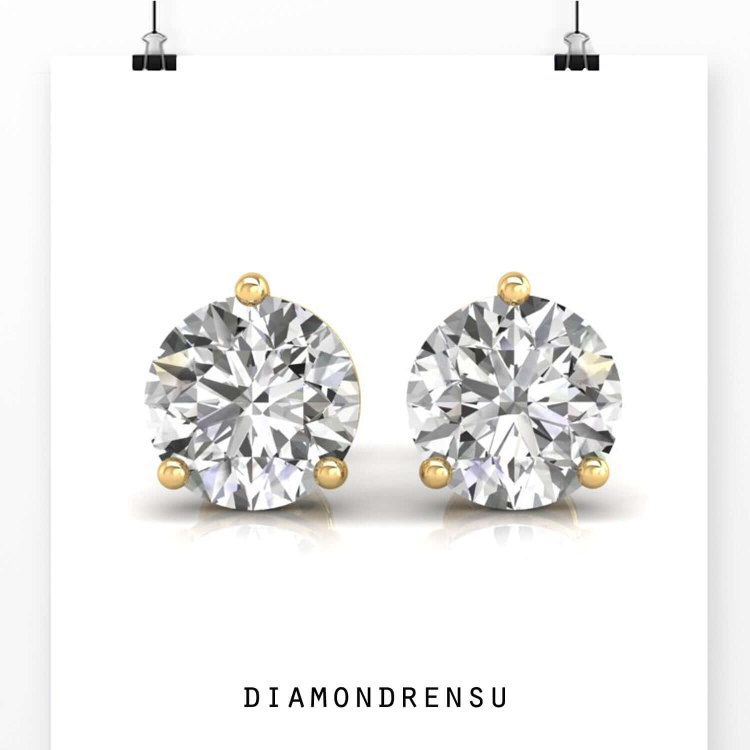 Stud diamond earrings designed for everyday use.