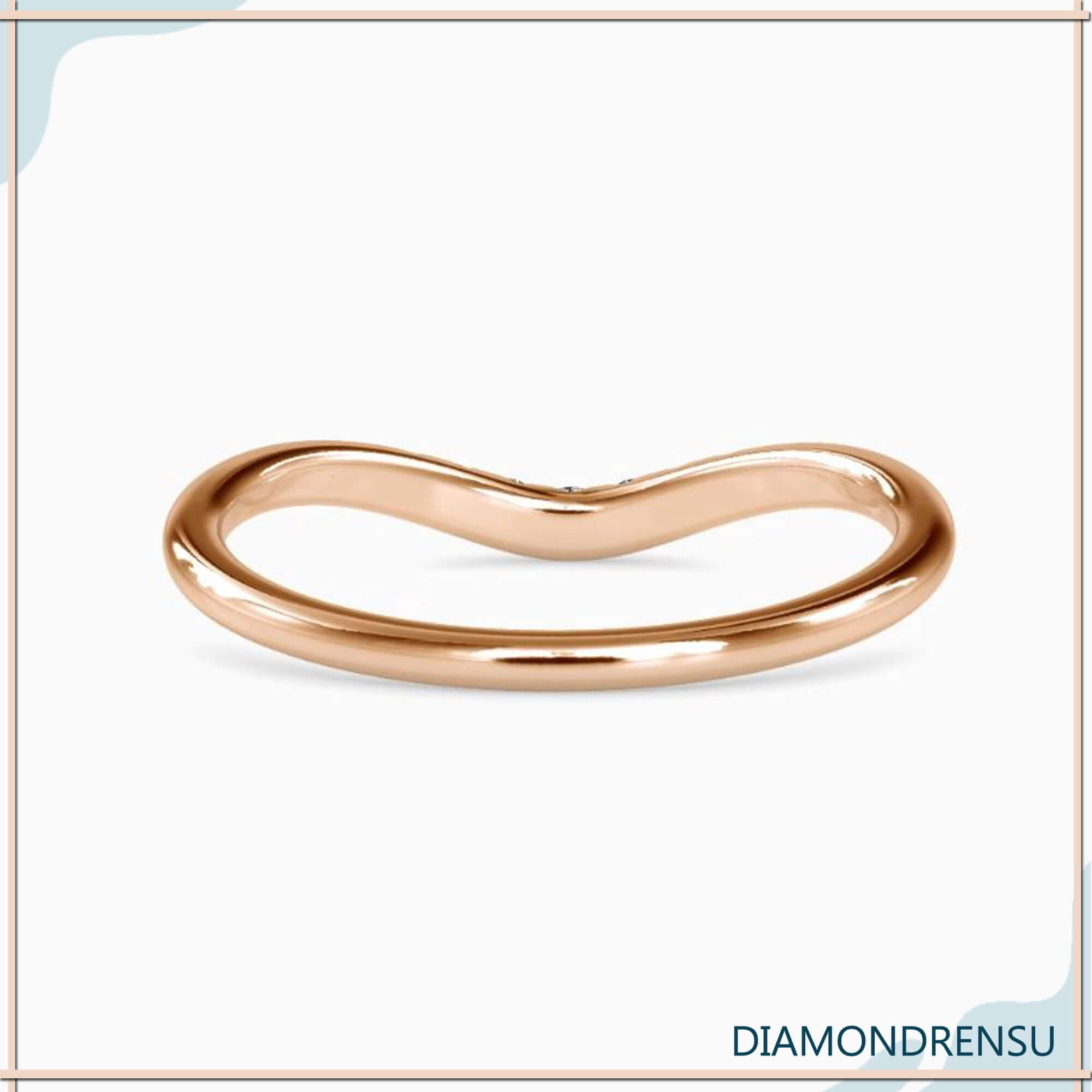 Lab grown diamond wedding band in curved style.
