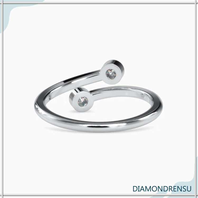 Buy bypass wedding band with lab grown diamonds online.